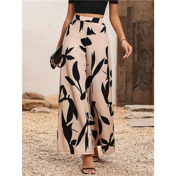 Printed Wide Leg Pants - Picture 1 of 5